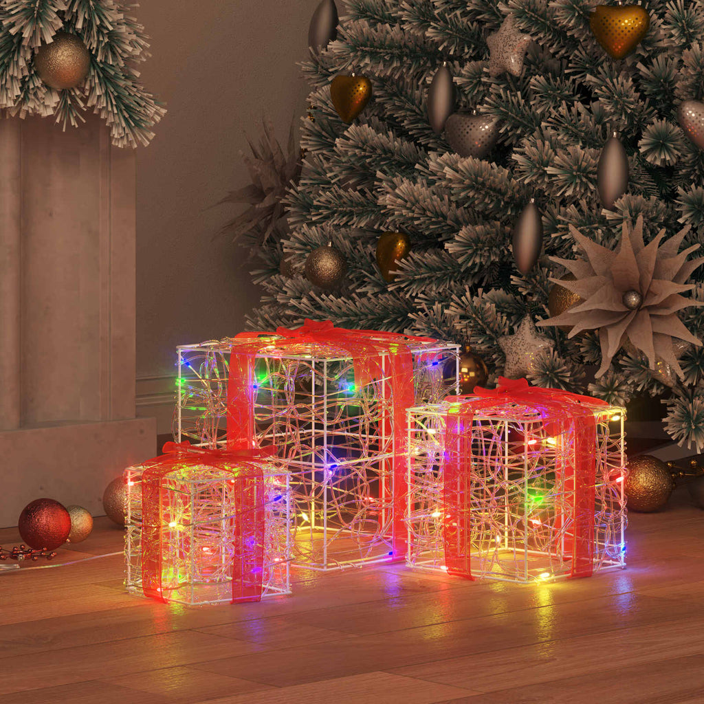 vidaXL Pudełko Prezentowe 3 pcs Wielokolorowe 20 x 20 x 20 cm Akryl