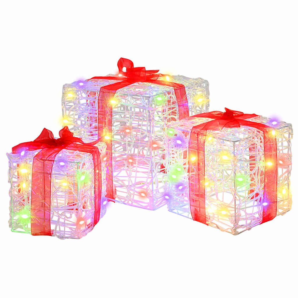 vidaXL Pudełko Prezentowe 3 pcs Wielokolorowe 20 x 20 x 20 cm Akryl