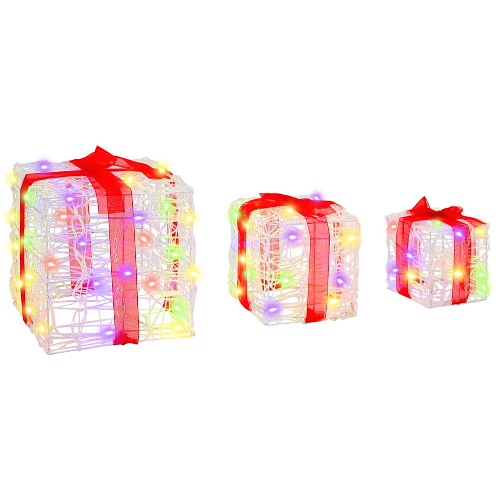 vidaXL Pudełko Prezentowe 3 pcs Wielokolorowe 20 x 20 x 20 cm Akryl