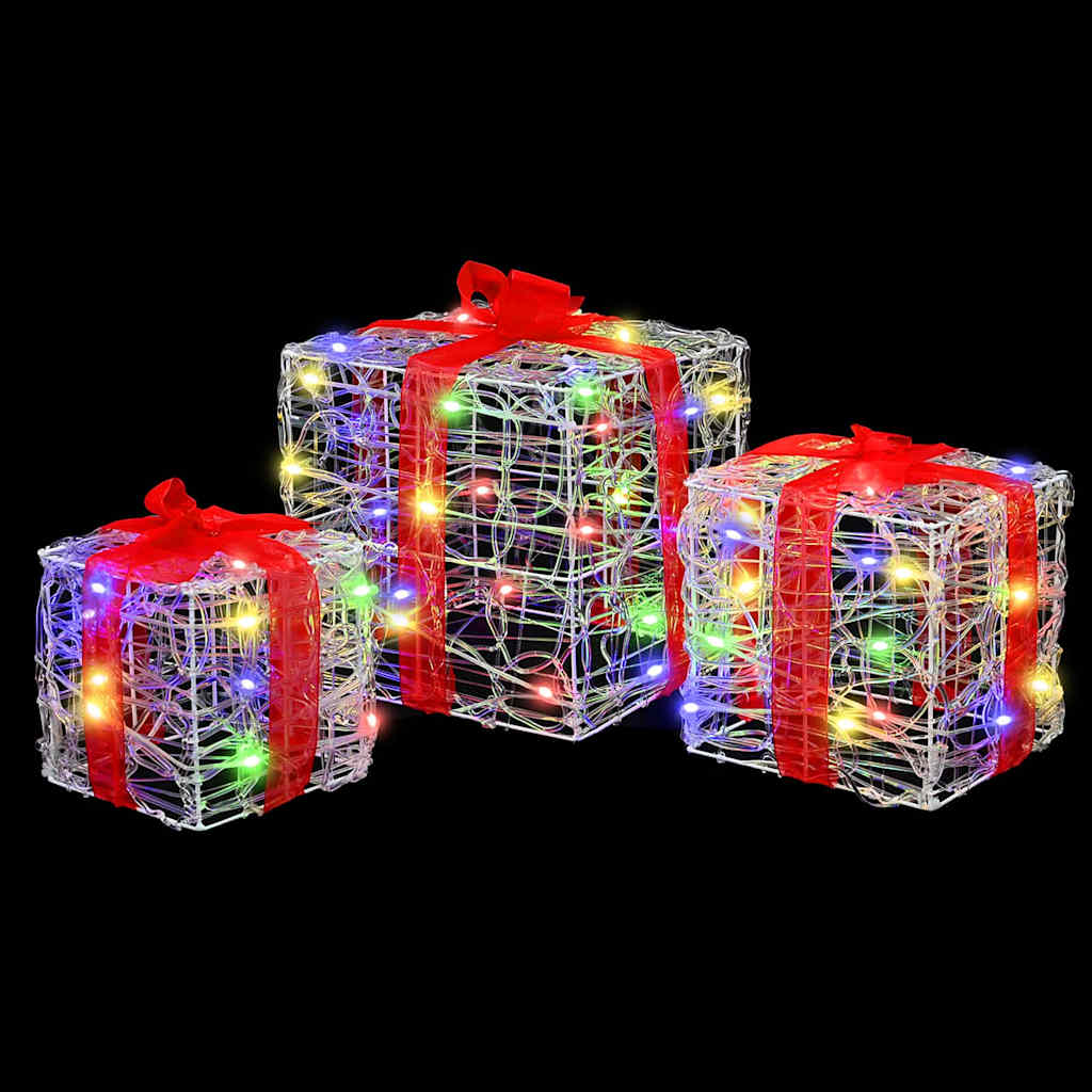 vidaXL Pudełko Prezentowe 3 pcs Wielokolorowe 20 x 20 x 20 cm Akryl