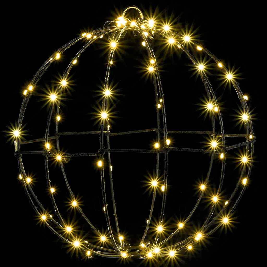 vidaXL Piłka Ciepła biel 30 x 30 x 32 cm Metal 96 LED