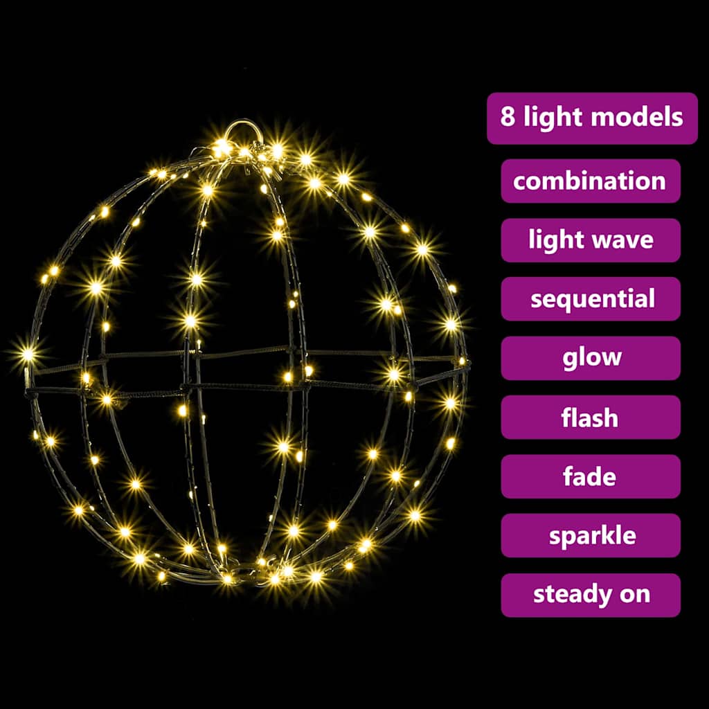 vidaXL Piłka Ciepła biel 30 x 30 x 32 cm Metal 96 LED