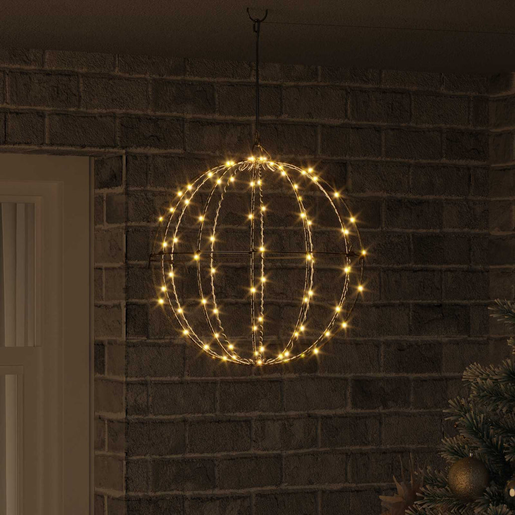 vidaXL Piłka Ciepła biel 40 x 40 x 42 cm Metal 120 LED