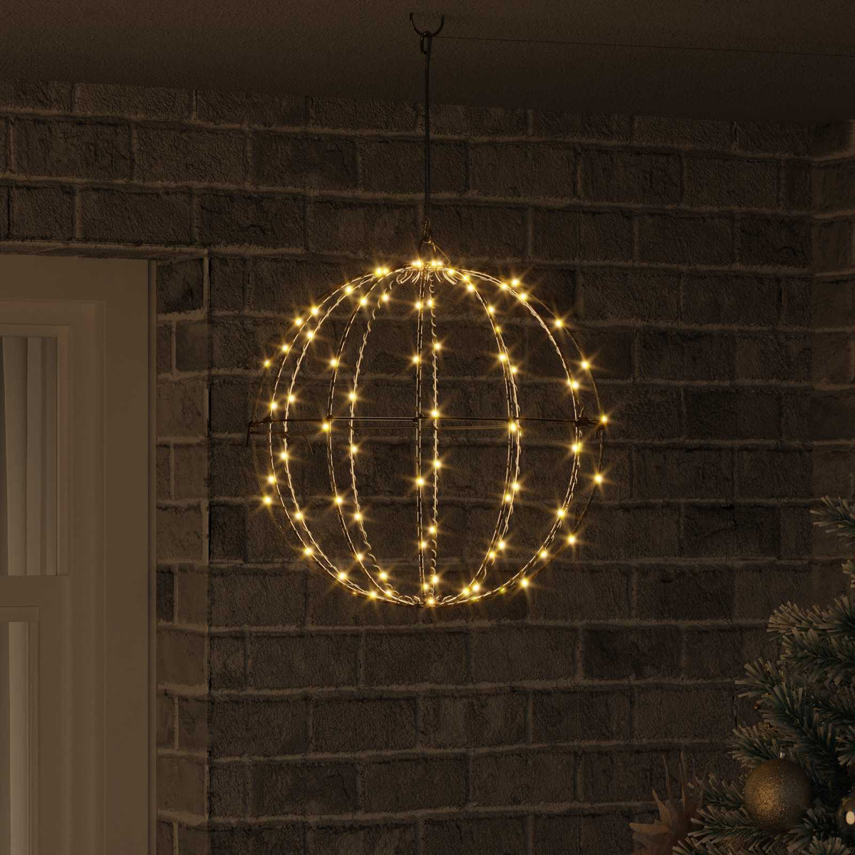vidaXL Piłka Ciepła biel 40 x 40 x 42 cm Metal 120 LED