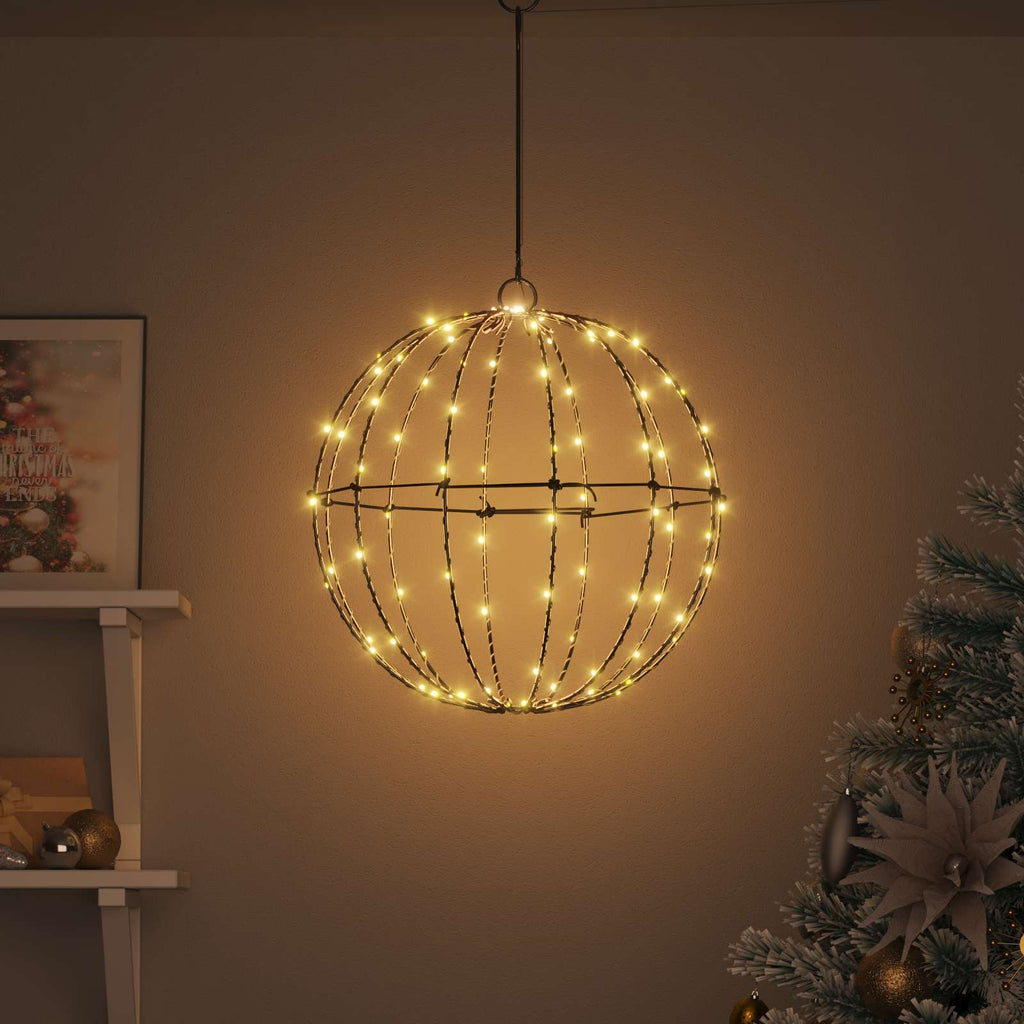 vidaXL Piłka Ciepła biel 40 x 40 x 42 cm Metal 120 LED