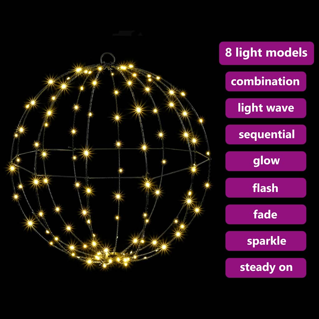 vidaXL Piłka Ciepła biel 40 x 40 x 42 cm Metal 120 LED