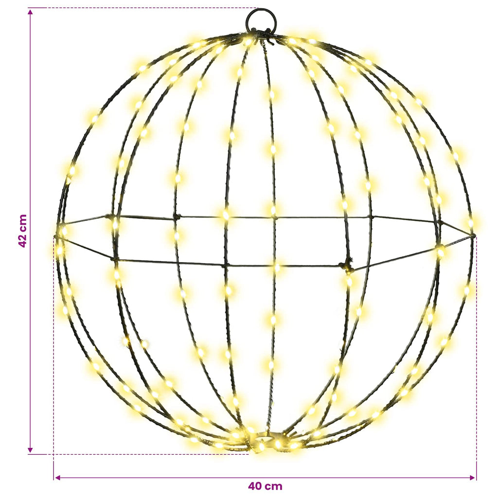 vidaXL Piłka Ciepła biel 40 x 40 x 42 cm Metal 120 LED