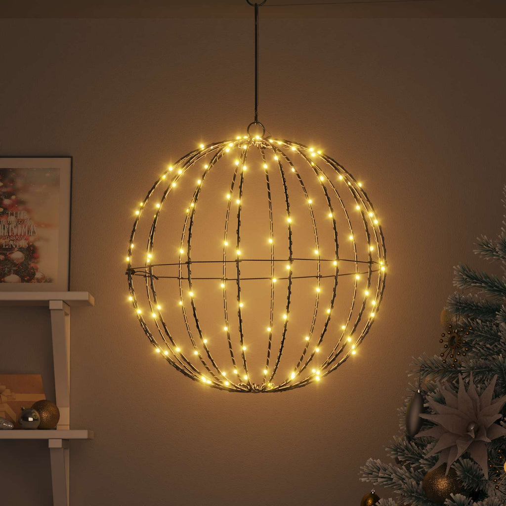 vidaXL Piłka Ciepła biel 50 x 50 x 52 cm Metal 160 LED