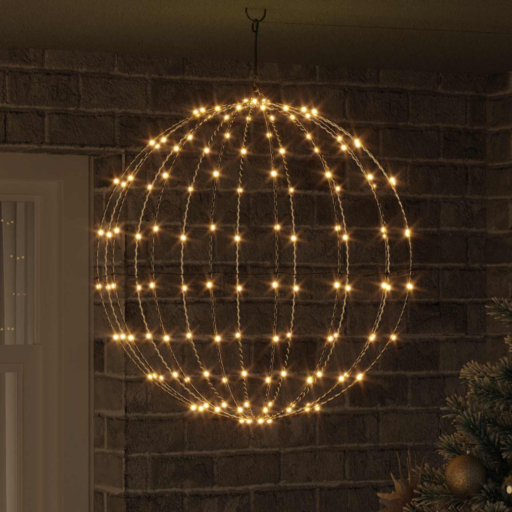 vidaXL Piłka Ciepła biel 60 x 60 x 62 cm Metal 192 LED