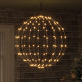 vidaXL Piłka Ciepła biel 60 x 60 x 62 cm Metal 192 LED