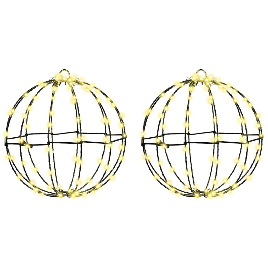 vidaXL Piłka z 192 diodami LED 2 pcs Ciepła biel 30 x 30 x 32 cm Metal
