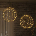 vidaXL Piłka 2 szt. Ciepła biel 50 x 50 x 52 cm Metal 320 LED