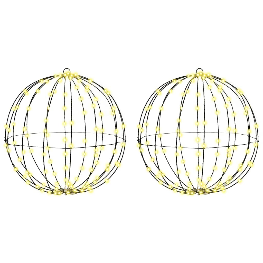 vidaXL Piłka 2 szt. Ciepła biel 50 x 50 x 52 cm Metal 320 LED