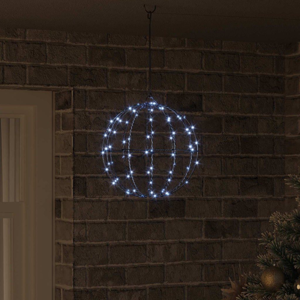 vidaXL Piłka Zimna biel 30 x 30 x 32 cm Metal 96 LED