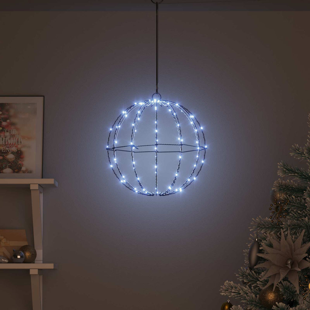 vidaXL Piłka Zimna biel 30 x 30 x 32 cm Metal 96 LED