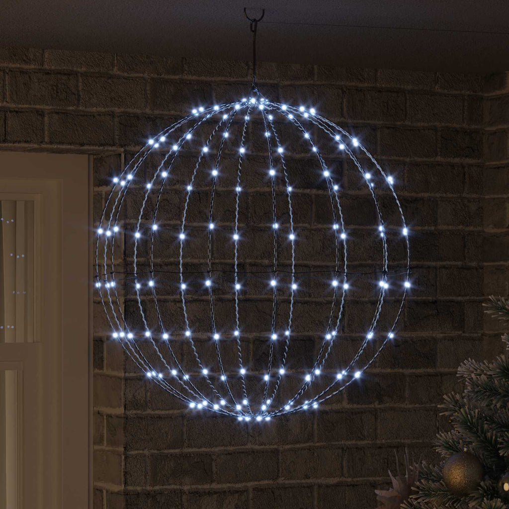 vidaXL Piłka Zimna biel 60 x 60 x 62 cm Metal 192 LED