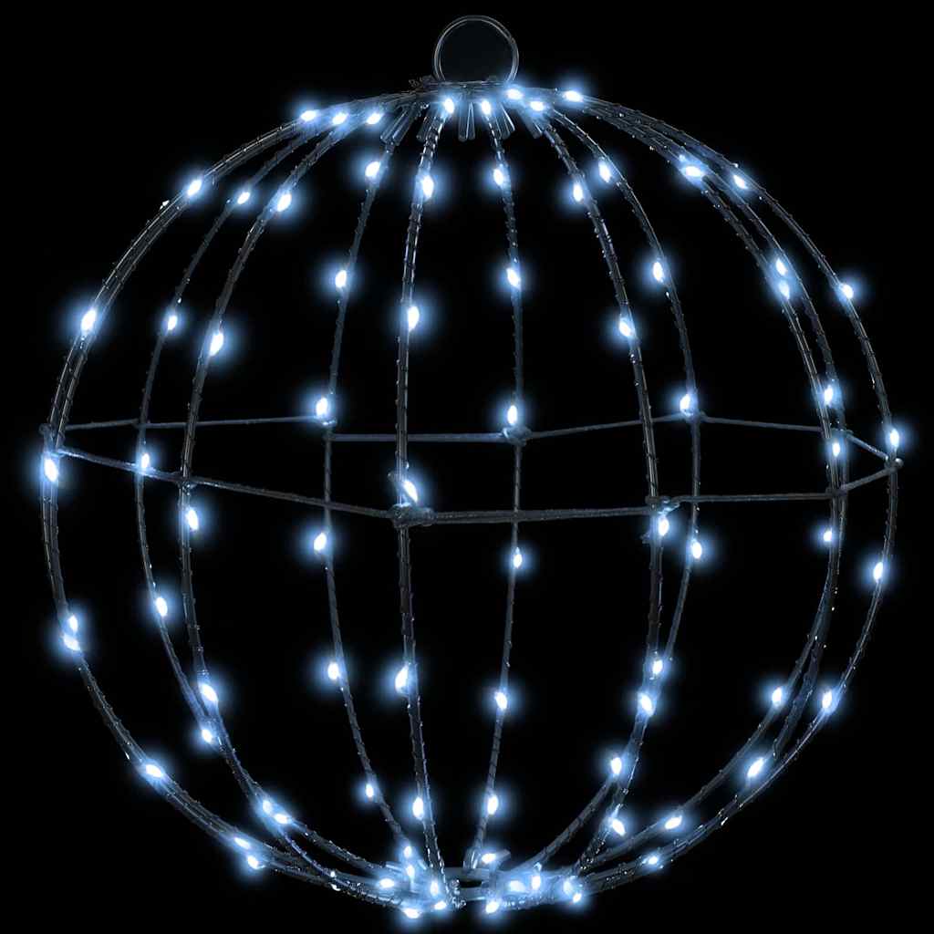 vidaXL Piłka 2 szt. Zimna biel 30 x 30 x 32 cm Metal 192 LED