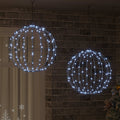 vidaXL Piłka 2 szt. Zimna biel 50 x 50 x 52 cm Metal 320 LED