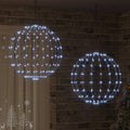 vidaXL Piłka 2 szt. Zimna biel 60 x 60 x 62 cm Metal 384 LED
