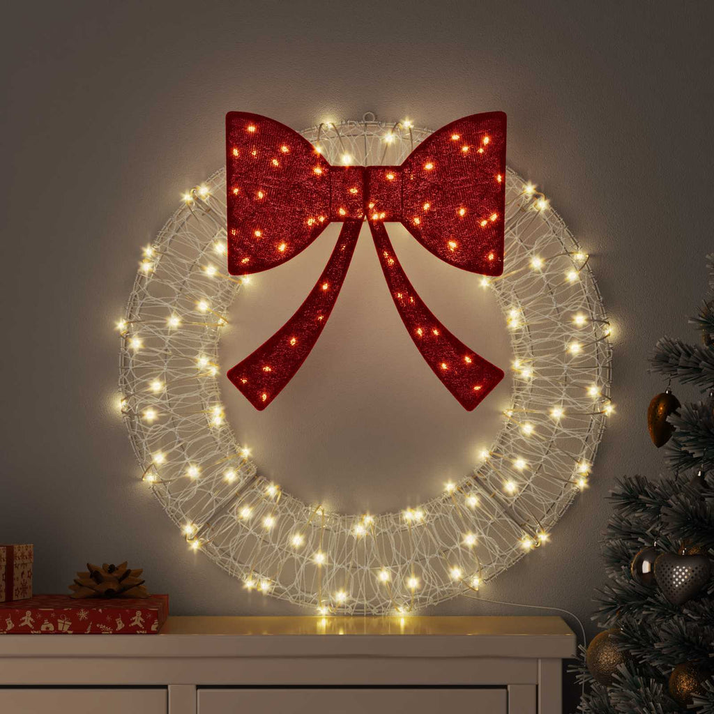 vidaXL Wianek z 60 diodami LED Ciepła biel 76 x 76 x 8,5 cm Akryl