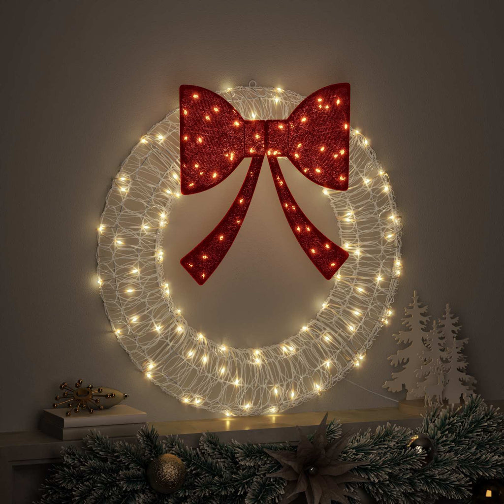 vidaXL Wianek z 60 diodami LED Ciepła biel 76 x 76 x 8,5 cm Akryl