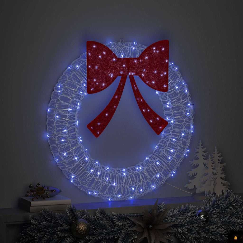 vidaXL Wianek z 60 diodami LED Niebieski 76 x 76 x 8,5 cm Akryl