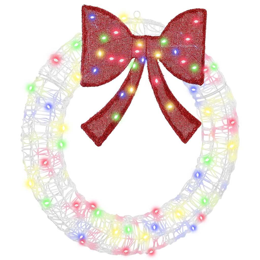 vidaXL Wianek z 60 diodami LED Wielokolorowe 76 x 76 x 8,5 cm Akryl