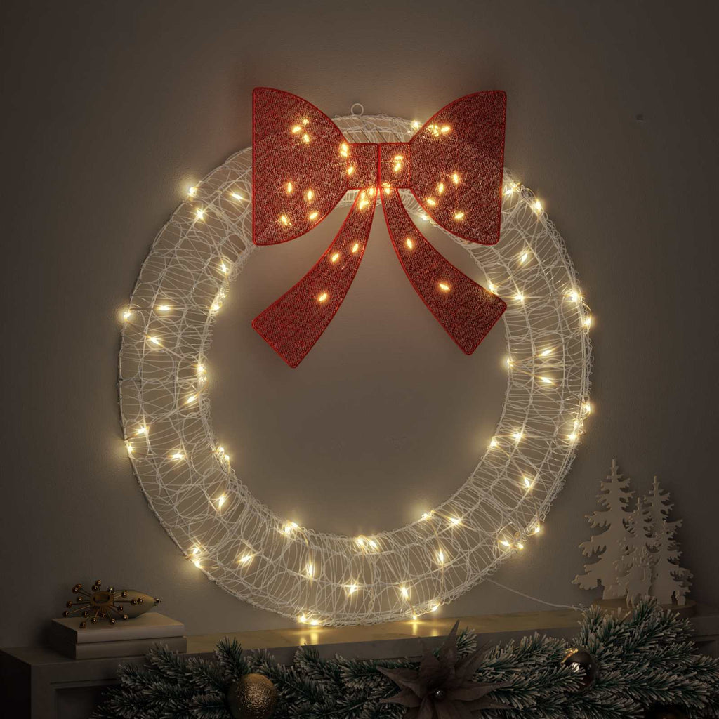 vidaXL Wianek z 80 diodami LED Ciepła biel 92 x 92 x 9,5 cm Akryl