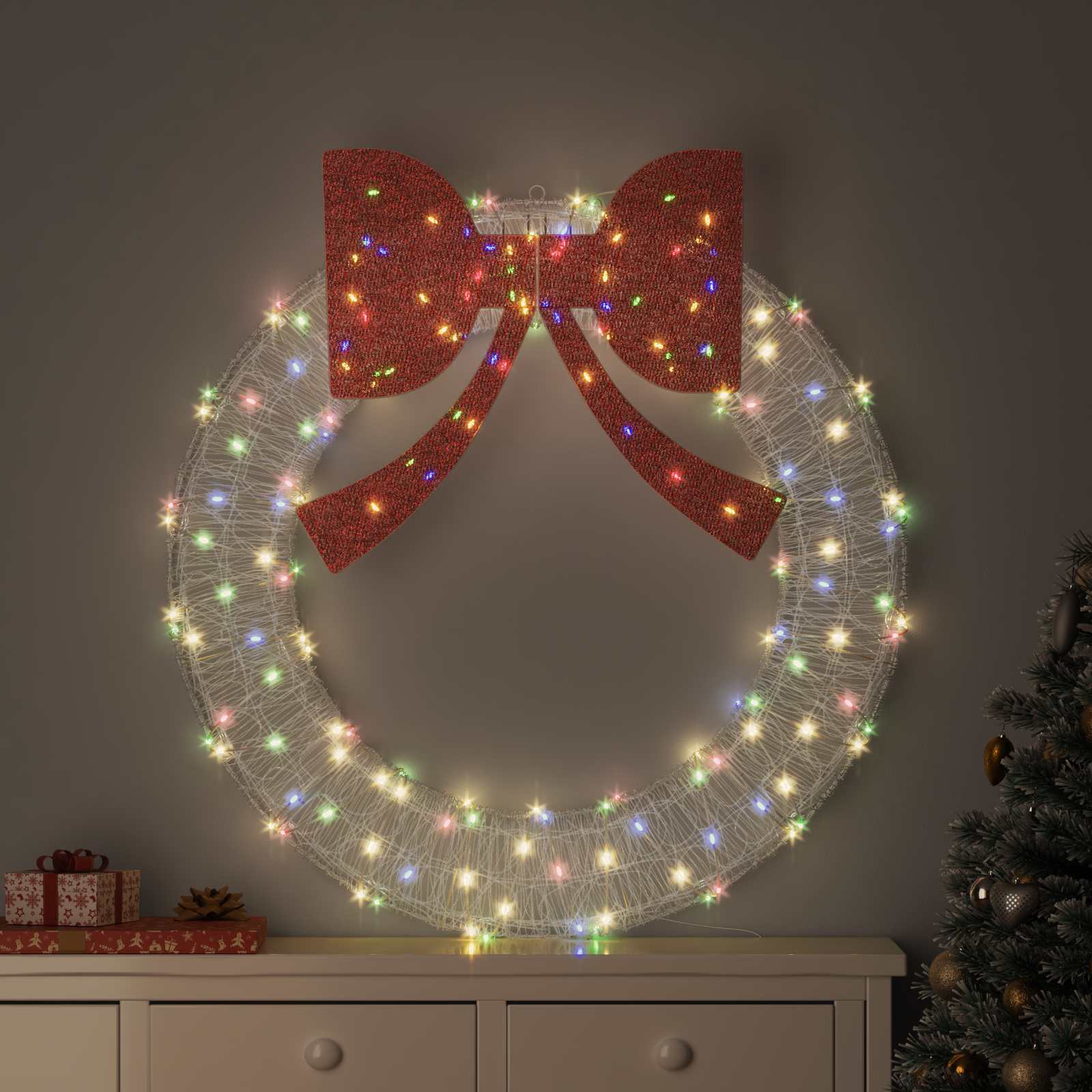 vidaXL Wianek z 150 diodami LED Wielokolorowe 120 cm Akryl
