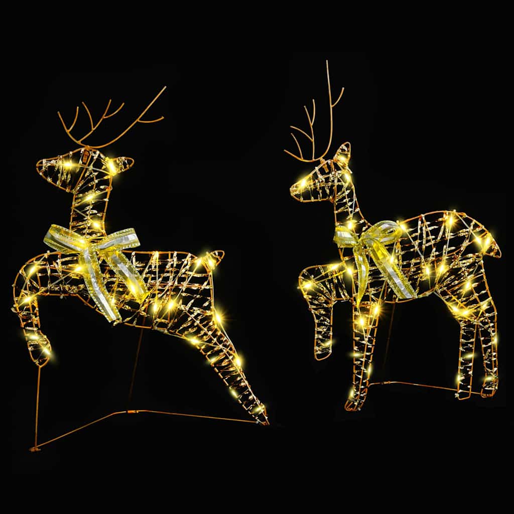 vidaXL LED Renifery z 40 diodami LED 2 pcs Ciepła biel PET