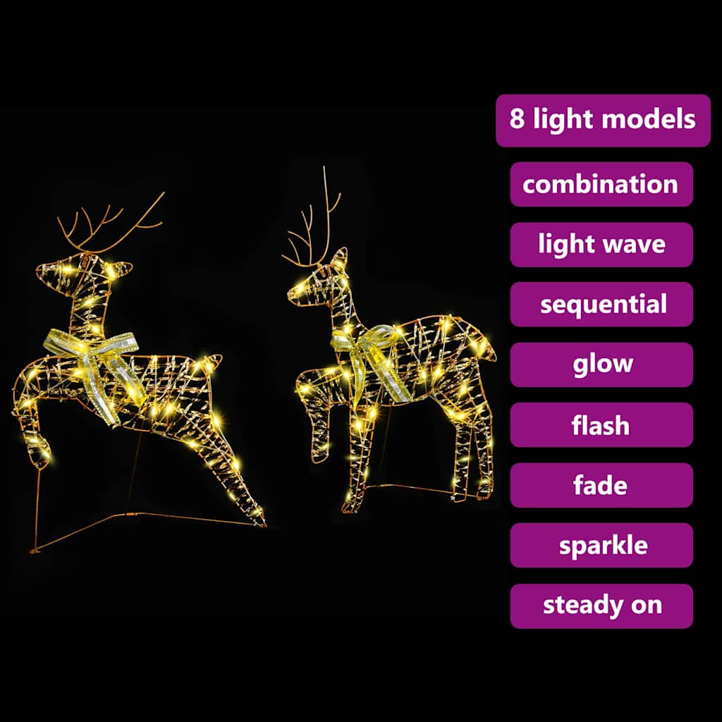 vidaXL LED Renifery z 40 diodami LED 2 pcs Ciepła biel PET