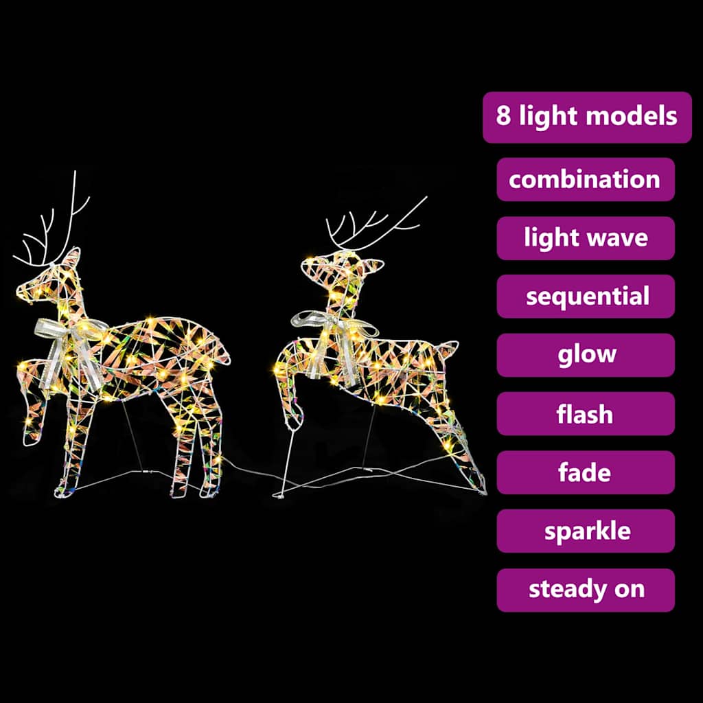 vidaXL LED Renifery z 40 diodami LED 2 pcs Ciepła biel PET