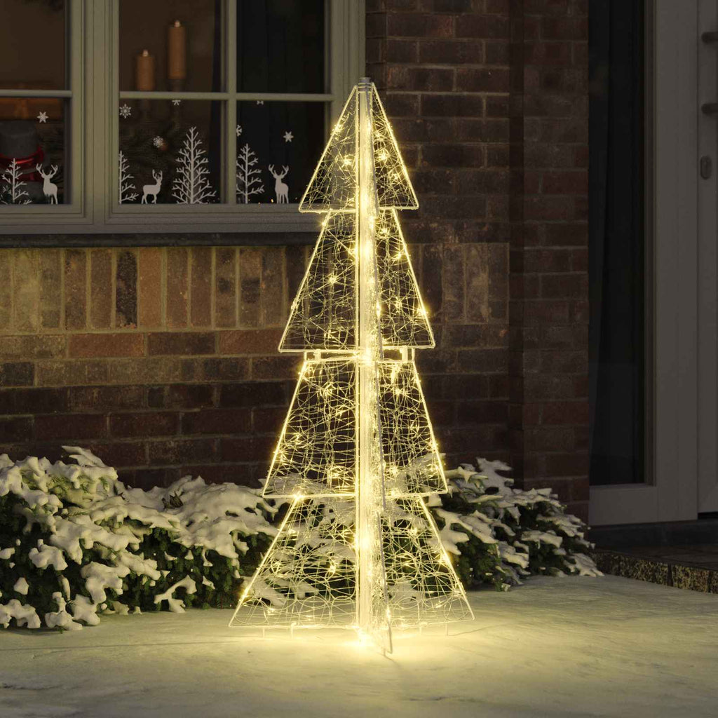 vidaXL Choinka z 100 diodami LED Ciepła biel 120 cm Akryl