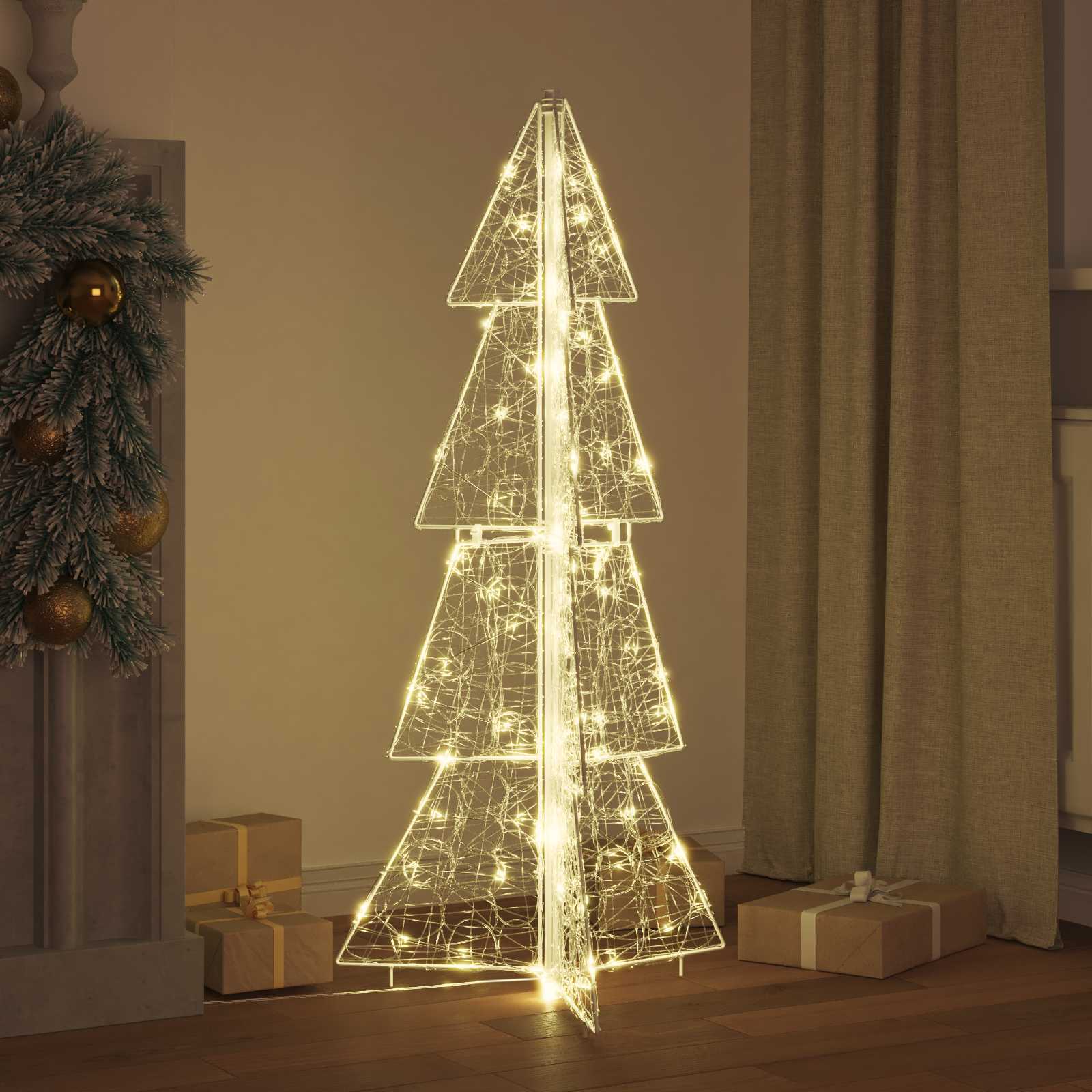 vidaXL Choinka z 100 diodami LED Ciepła biel 120 cm Akryl