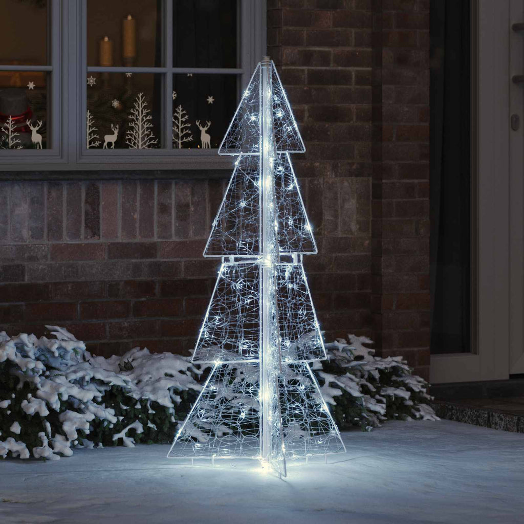vidaXL Choinka z 100 diodami LED Zimna Biała 120 cm Akryl