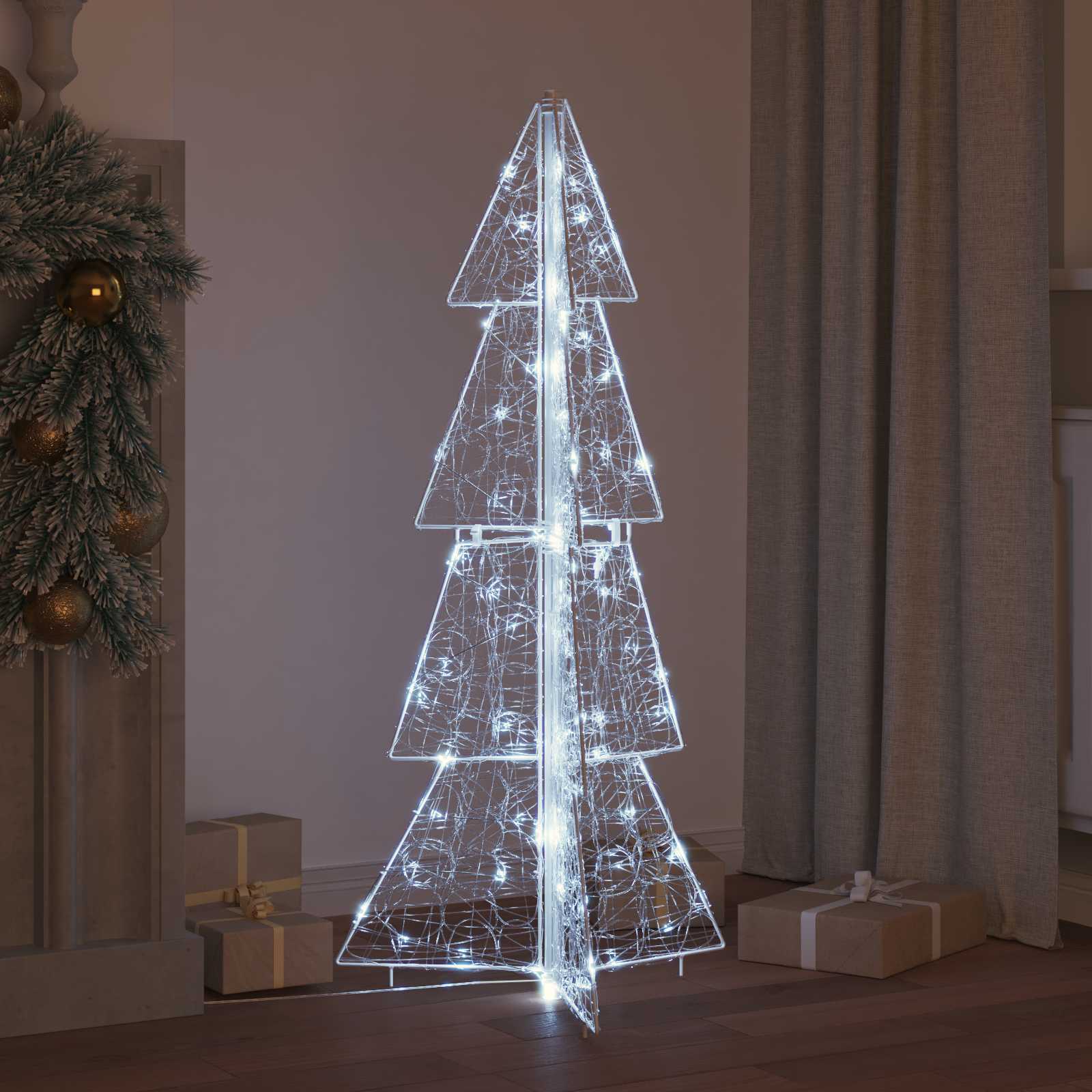 vidaXL Choinka z 100 diodami LED Zimna Biała 120 cm Akryl
