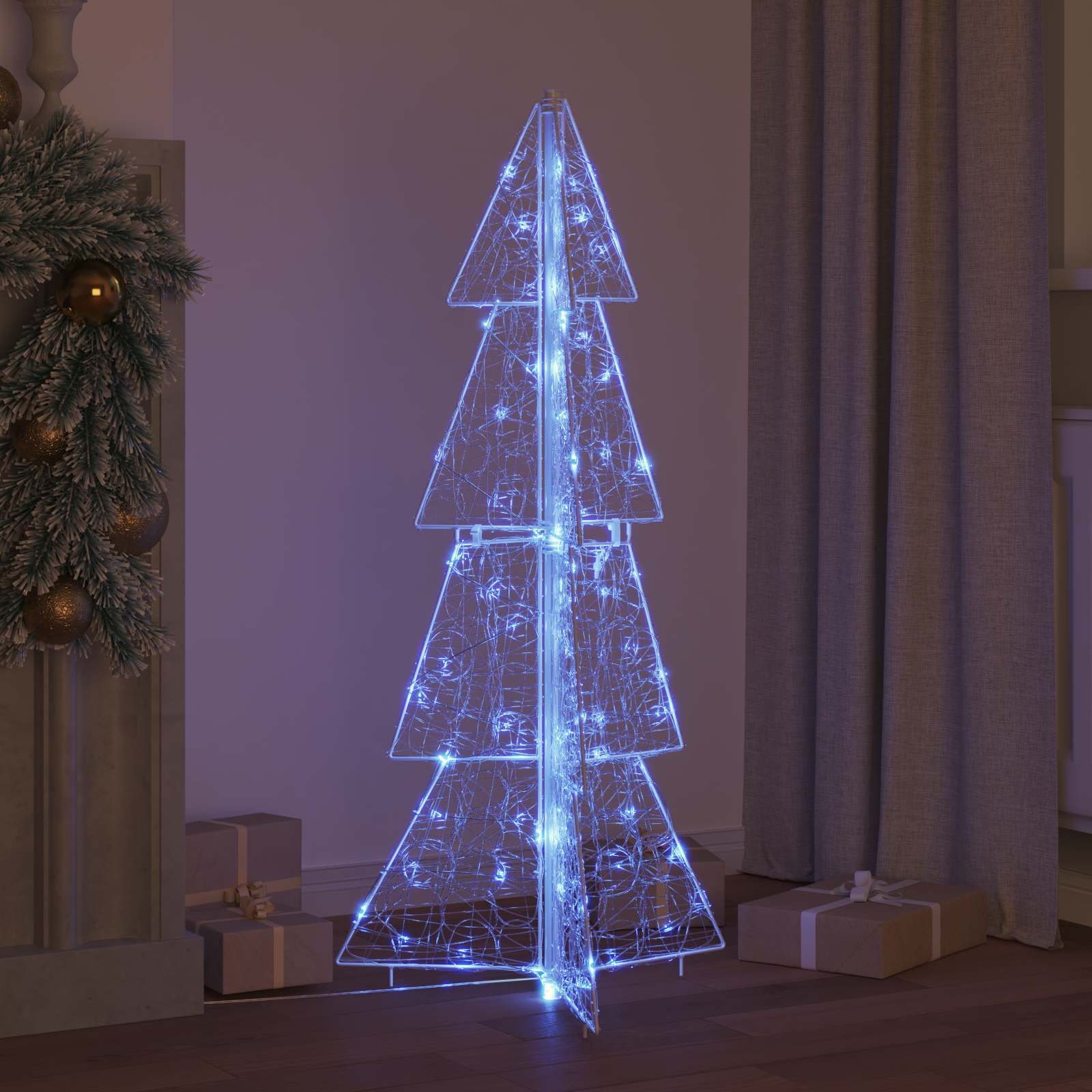 vidaXL Choinka z 100 diodami LED Niebieski 120 cm Akryl