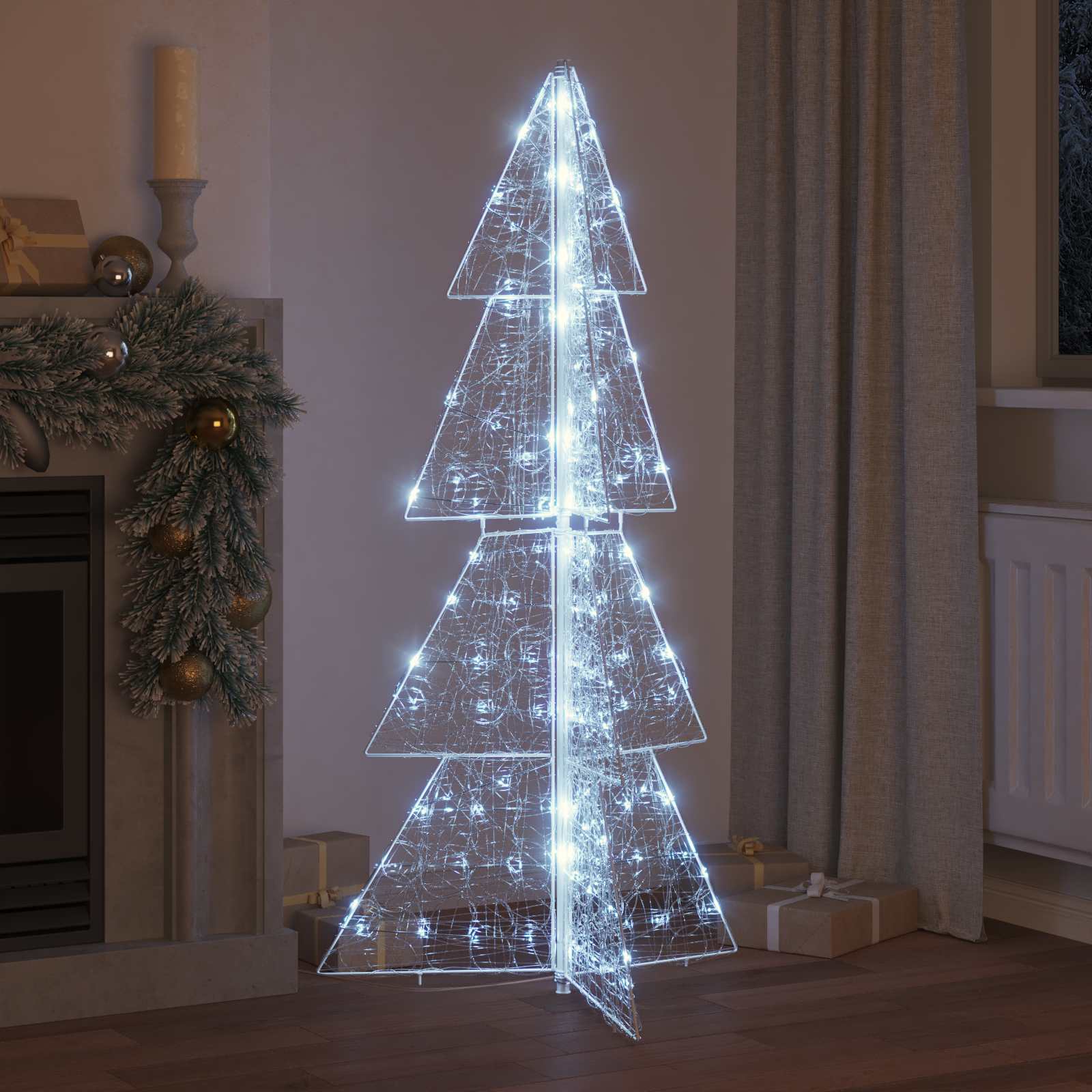 vidaXL Choinka z 160 diodami LED Zimna Biała 150 cm Akryl