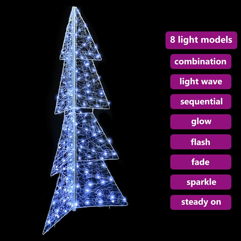 vidaXL Choinka z 160 diodami LED Zimna Biała 150 cm Akryl
