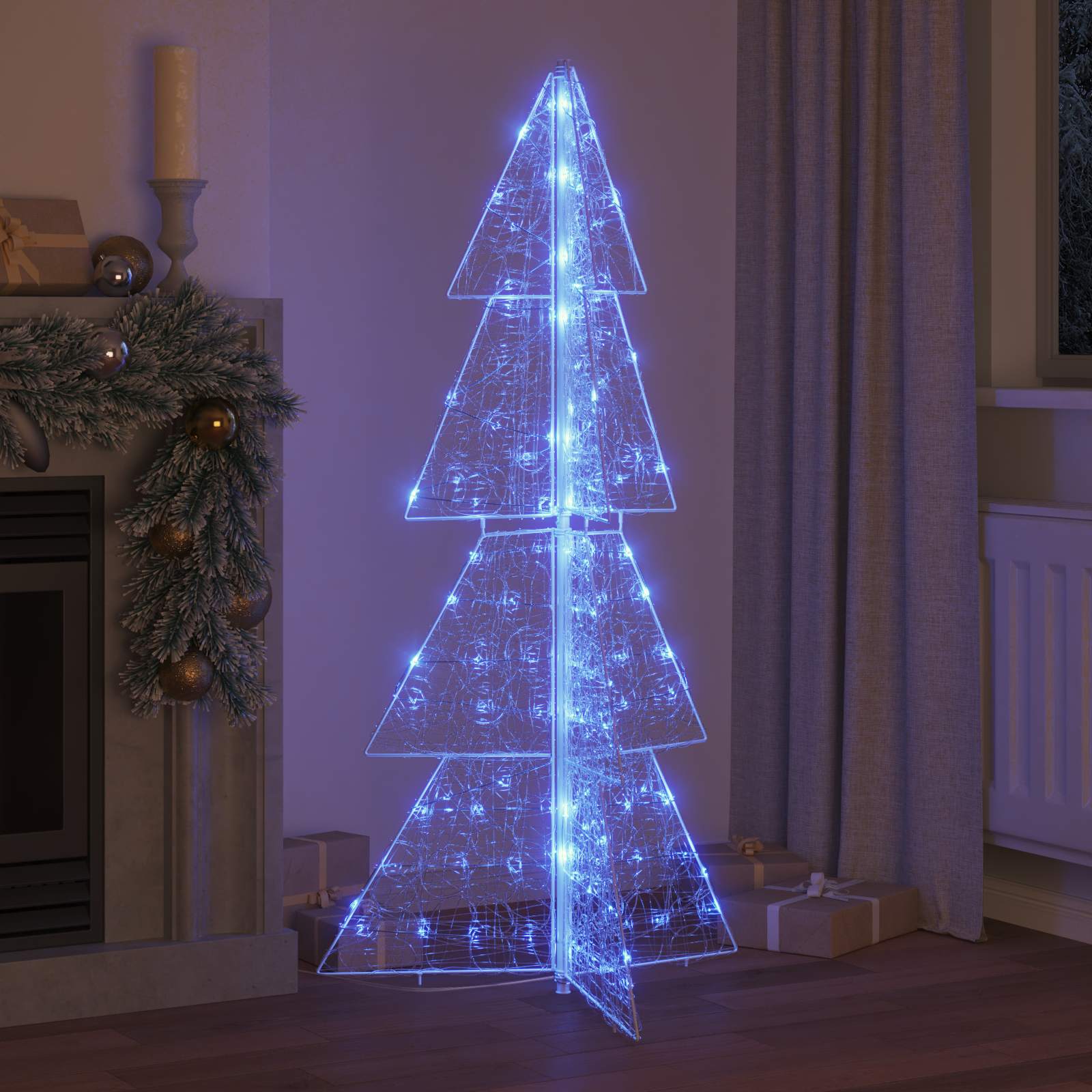 vidaXL Choinka z 160 diodami LED Niebieski 150 cm Akryl