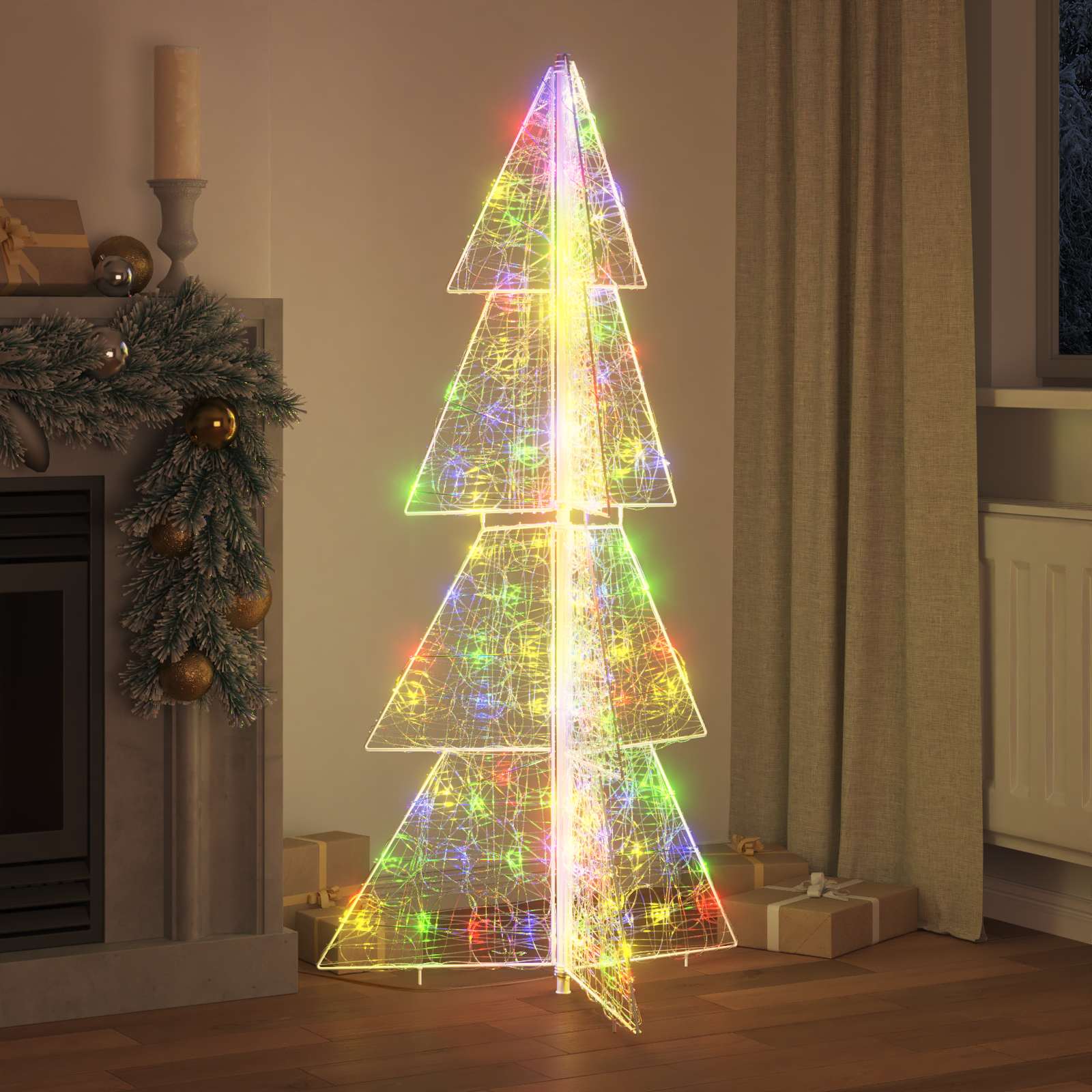 vidaXL Choinka z 160 diodami LED Wielokolorowe 150 cm Akryl