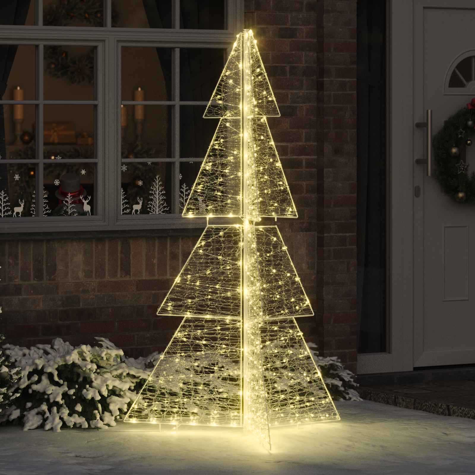 vidaXL Choinka z 240 diodami LED Ciepła biel 180 cm Akryl