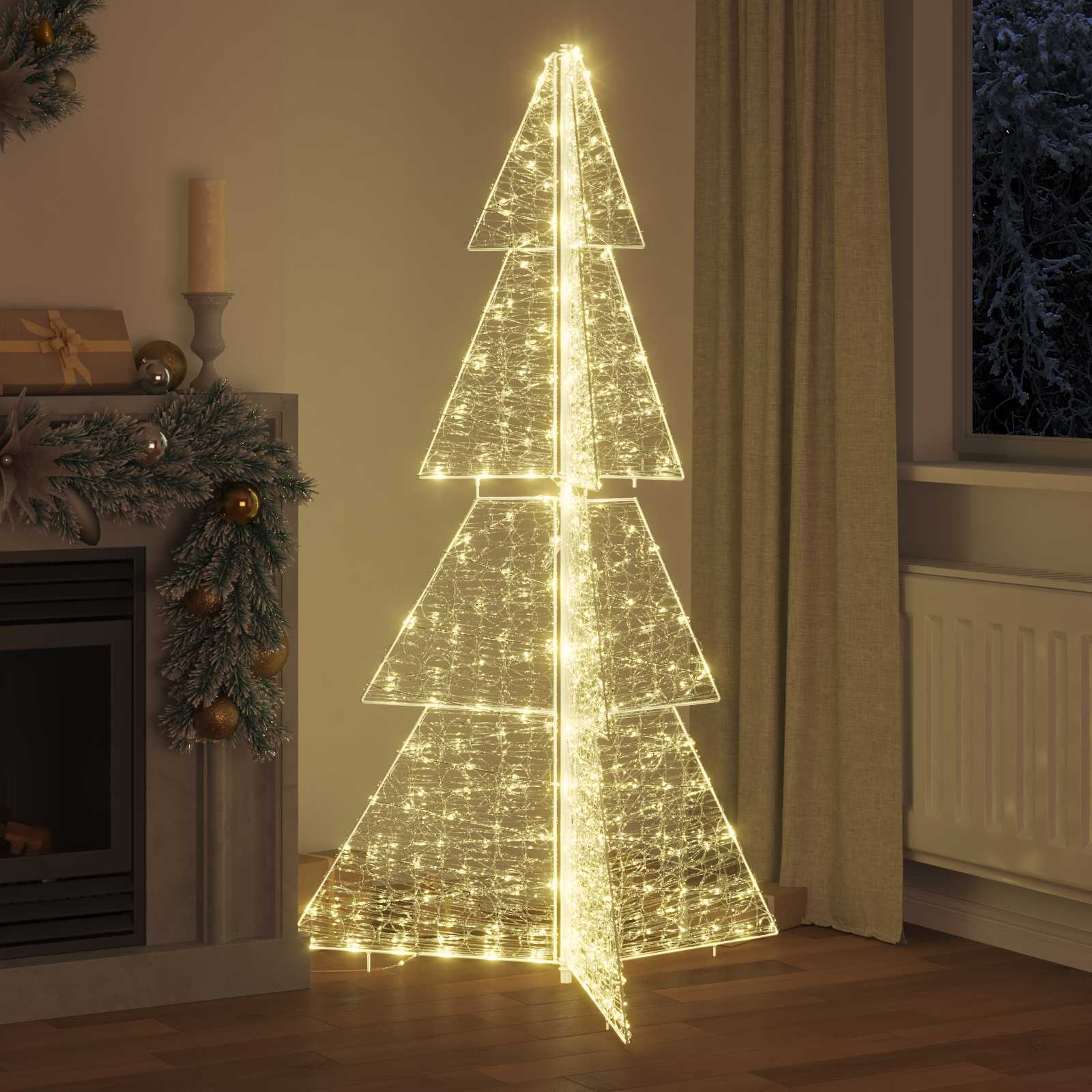 vidaXL Choinka z 240 diodami LED Ciepła biel 180 cm Akryl