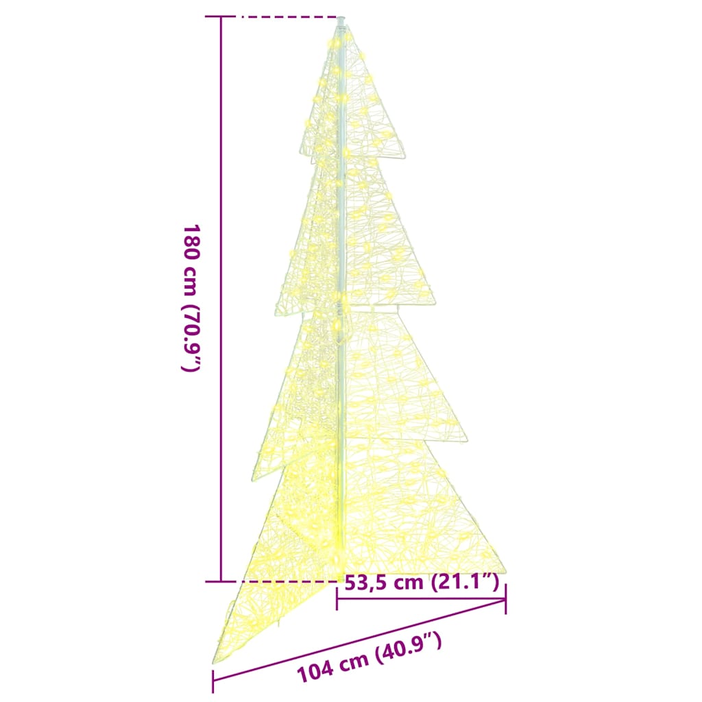 vidaXL Choinka z 240 diodami LED Ciepła biel 180 cm Akryl