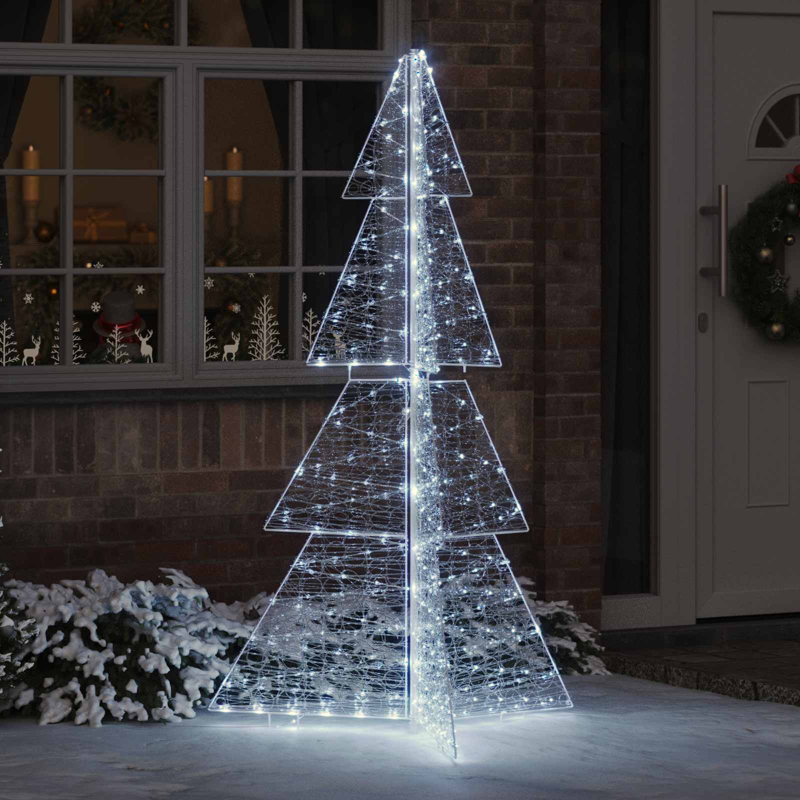 vidaXL Choinka z 240 diodami LED Zimna Biała 180 cm Akryl