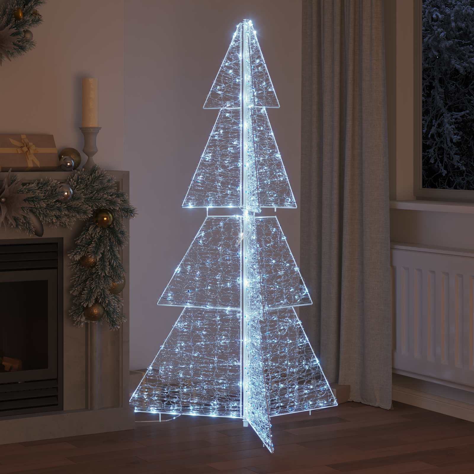 vidaXL Choinka z 240 diodami LED Zimna Biała 180 cm Akryl