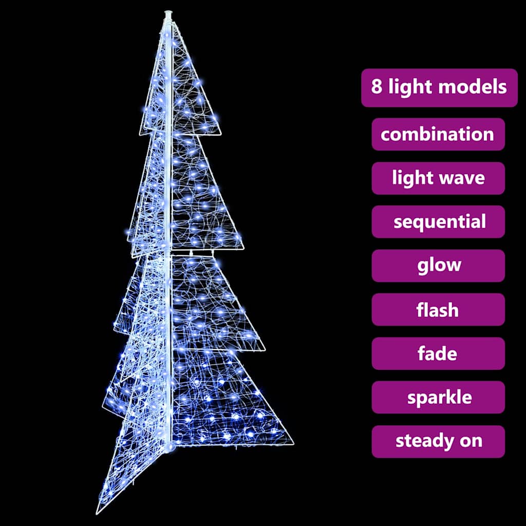 vidaXL Choinka z 240 diodami LED Zimna Biała 180 cm Akryl
