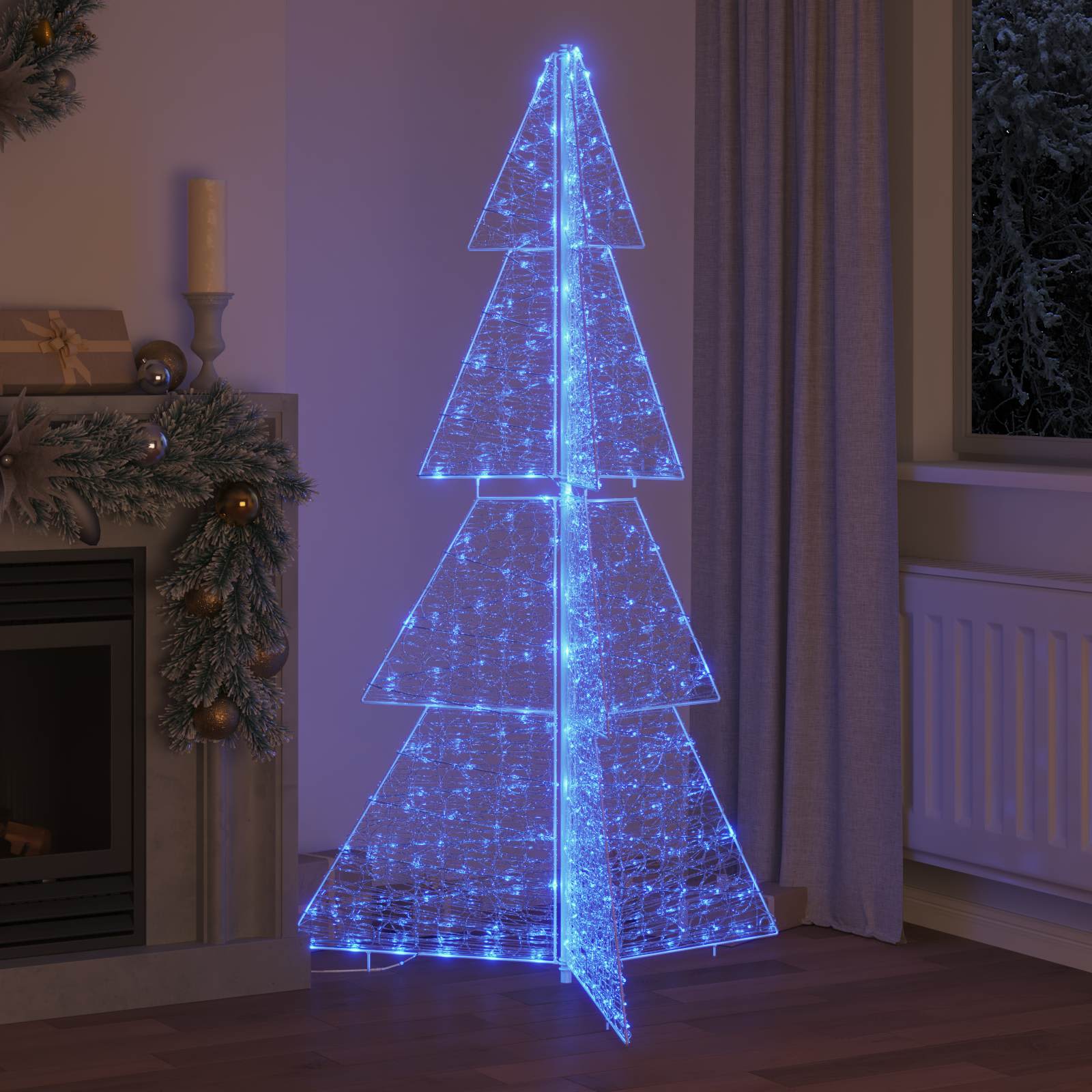vidaXL Choinka z 240 diodami LED Niebieski 180 cm Akryl