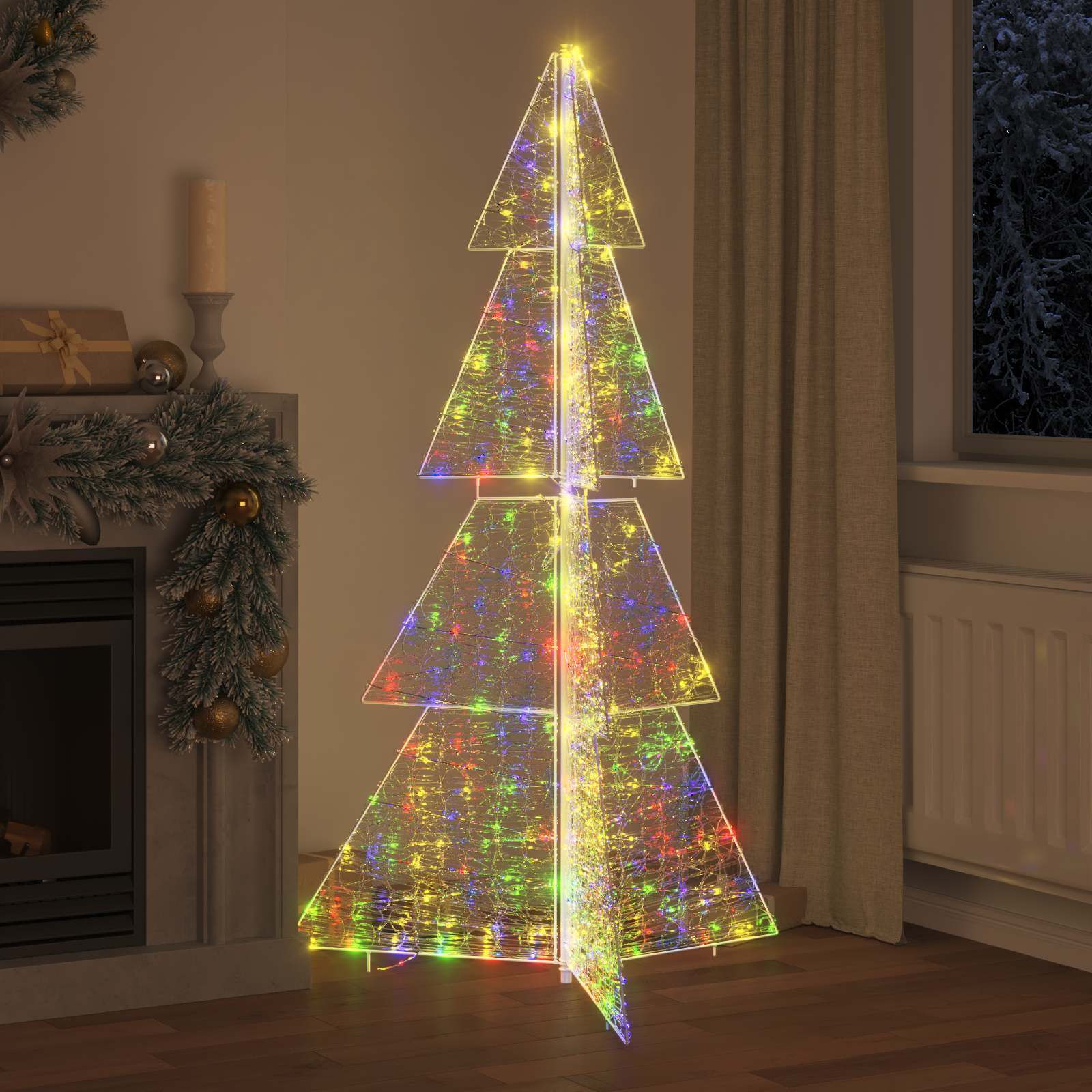 vidaXL Choinka z 240 diodami LED Wielokolorowe 180 cm Akryl