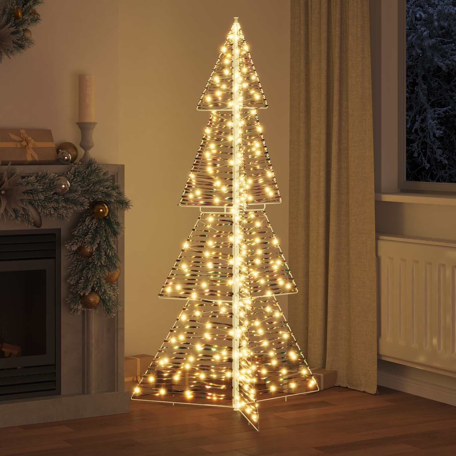 vidaXL Choinka z 240 diodami LED Ciepła biel 180 cm PET